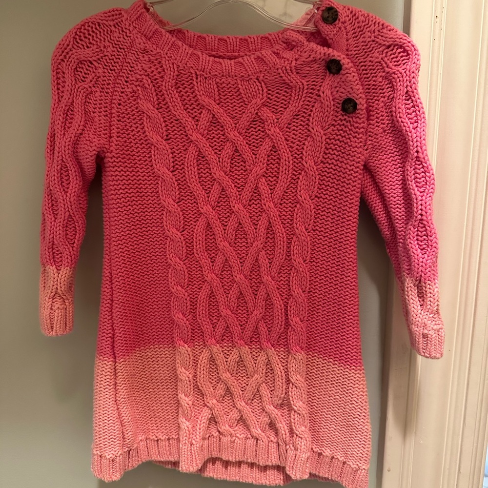 Pink Cable Knit Sweater